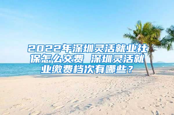 2022年深圳靈活就業(yè)社保怎么交費(fèi) 深圳靈活就業(yè)繳費(fèi)檔次有哪些？