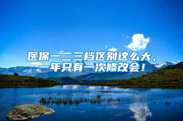 醫(yī)保一二三檔區(qū)別這么大，一年只有一次修改會(huì)！