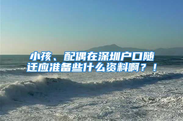 小孩、配偶在深圳戶口隨遷應(yīng)準(zhǔn)備些什么資料??？！