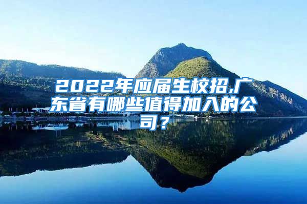 2022年應(yīng)屆生校招,廣東省有哪些值得加入的公司？