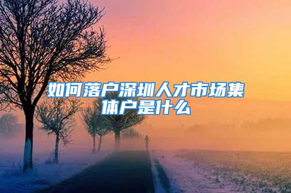 如何落戶(hù)深圳人才市場(chǎng)集體戶(hù)是什么