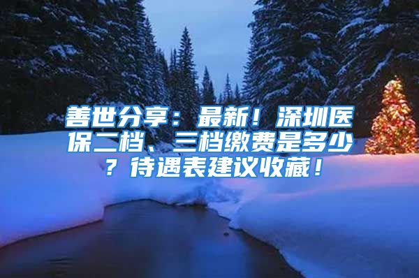 善世分享：最新！深圳醫(yī)保二檔、三檔繳費(fèi)是多少？待遇表建議收藏！