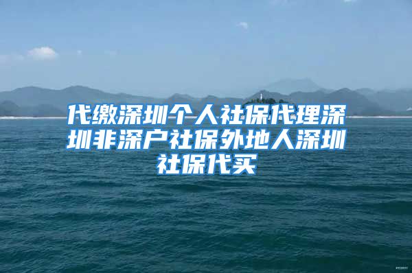 代繳深圳個人社保代理深圳非深戶社保外地人深圳社保代買