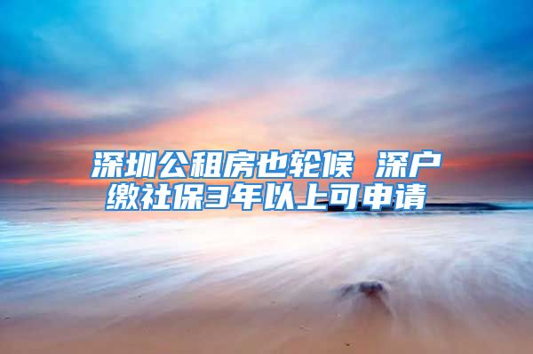 深圳公租房也輪候 深戶繳社保3年以上可申請