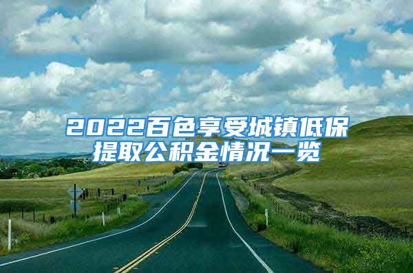 2022百色享受城鎮(zhèn)低保提取公積金情況一覽