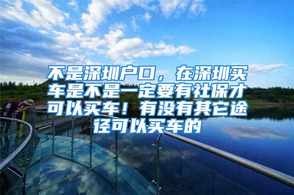 不是深圳戶口，在深圳買車是不是一定要有社保才可以買車！有沒有其它途徑可以買車的