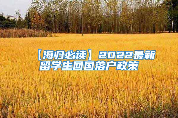 【海歸必讀】2022最新留學(xué)生回國(guó)落戶政策