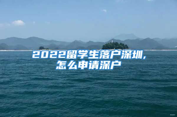 2022留學(xué)生落戶深圳,怎么申請深戶