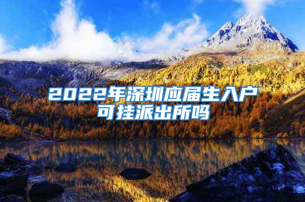 2022年深圳應(yīng)屆生入戶可掛派出所嗎