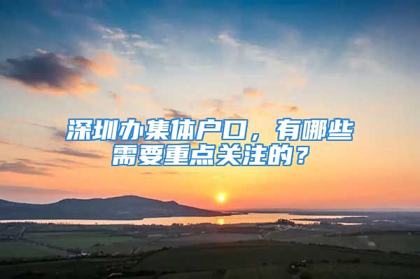 深圳辦集體戶口，有哪些需要重點關注的？