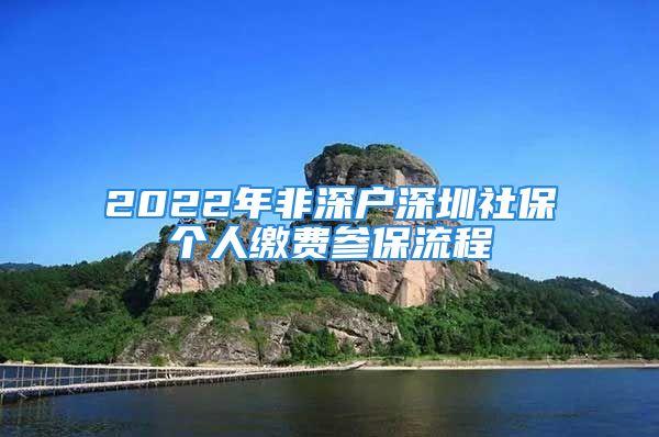 2022年非深戶深圳社保個人繳費(fèi)參保流程