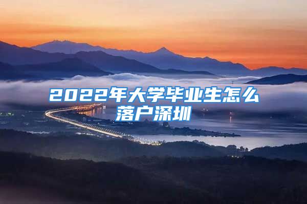 2022年大學(xué)畢業(yè)生怎么落戶深圳