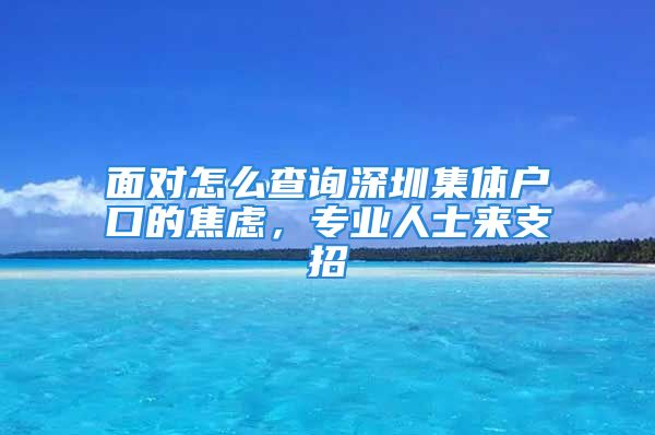 面對怎么查詢深圳集體戶口的焦慮，專業(yè)人士來支招