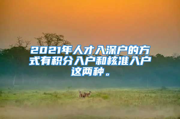 2021年人才入深戶的方式有積分入戶和核準(zhǔn)入戶這兩種。