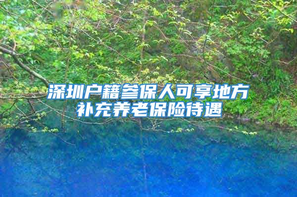 深圳戶籍參保人可享地方補充養(yǎng)老保險待遇