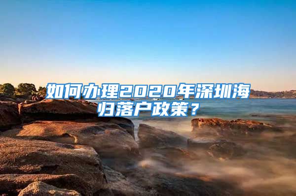 如何辦理2020年深圳海歸落戶政策？