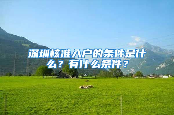 深圳核準入戶的條件是什么？有什么條件？