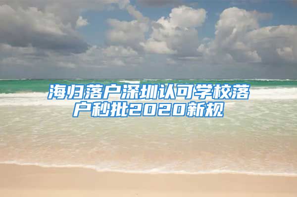 海歸落戶深圳認可學(xué)校落戶秒批2020新規(guī)