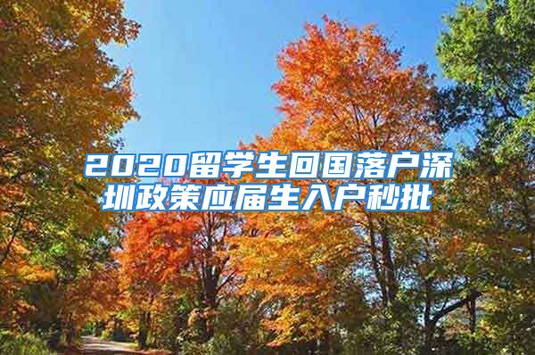 2020留學(xué)生回國落戶深圳政策應(yīng)屆生入戶秒批