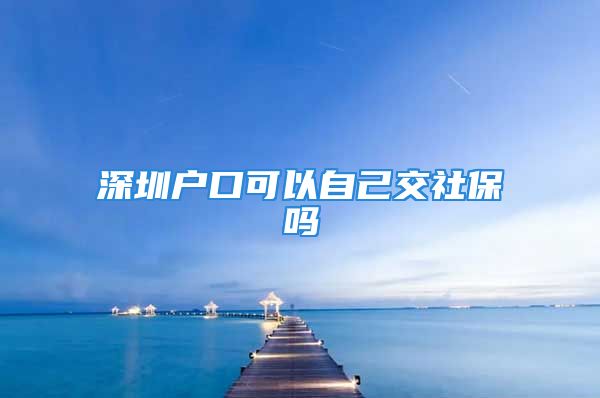 深圳戶口可以自己交社保嗎