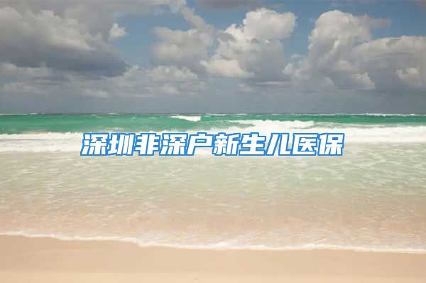 深圳非深戶(hù)新生兒醫(yī)保