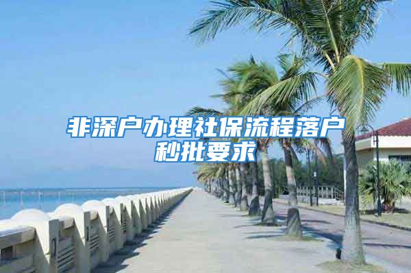 非深戶辦理社保流程落戶秒批要求