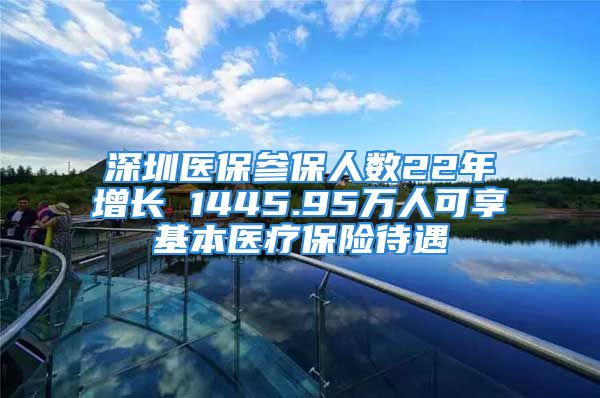 深圳醫(yī)保參保人數(shù)22年增長 1445.95萬人可享基本醫(yī)療保險待遇