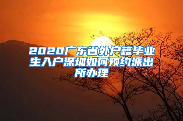 2020廣東省外戶籍畢業(yè)生入戶深圳如何預約派出所辦理