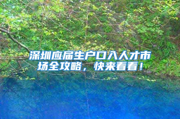 深圳應(yīng)屆生戶口入人才市場全攻略，快來看看！