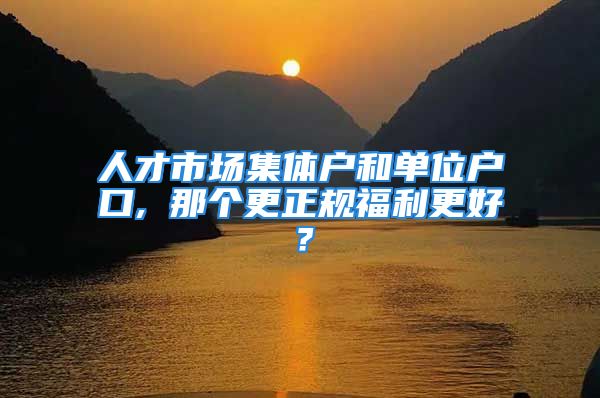 人才市場集體戶和單位戶口, 那個(gè)更正規(guī)福利更好？