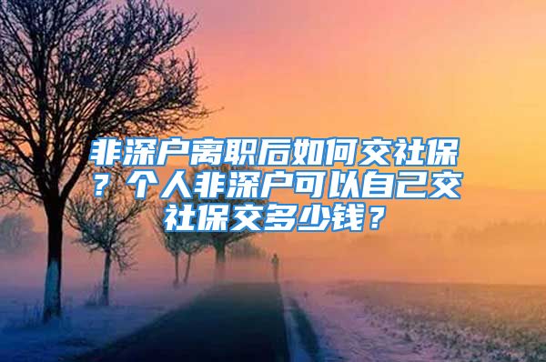 非深戶離職后如何交社保？個人非深戶可以自己交社保交多少錢？