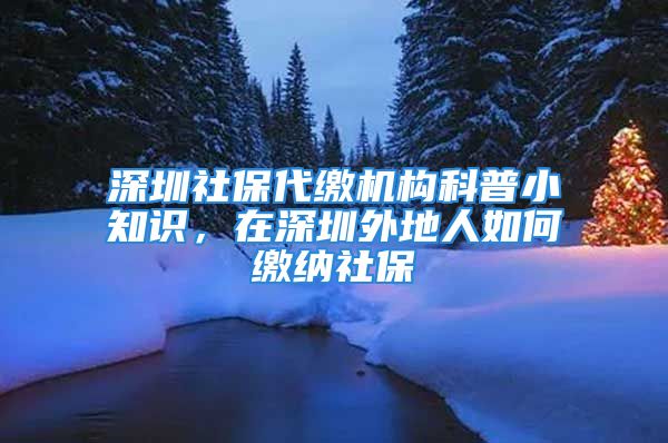 深圳社保代繳機(jī)構(gòu)科普小知識，在深圳外地人如何繳納社保