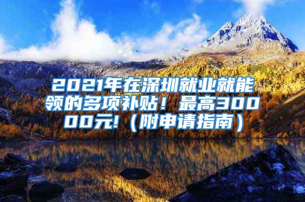 2021年在深圳就業(yè)就能領(lǐng)的多項(xiàng)補(bǔ)貼！最高30000元!（附申請指南）