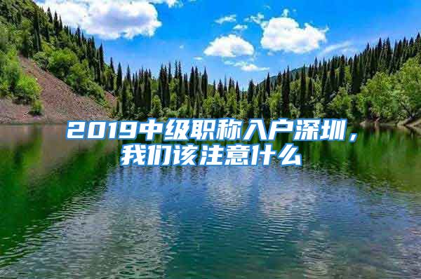 2019中級職稱入戶深圳，我們該注意什么