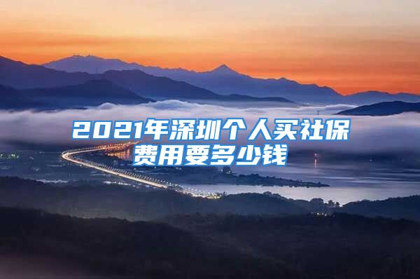 2021年深圳個人買社保費用要多少錢