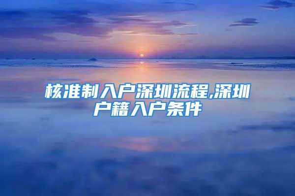 核準(zhǔn)制入戶深圳流程,深圳戶籍入戶條件