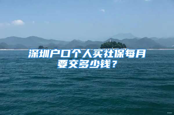 深圳戶口個(gè)人買社保每月要交多少錢？