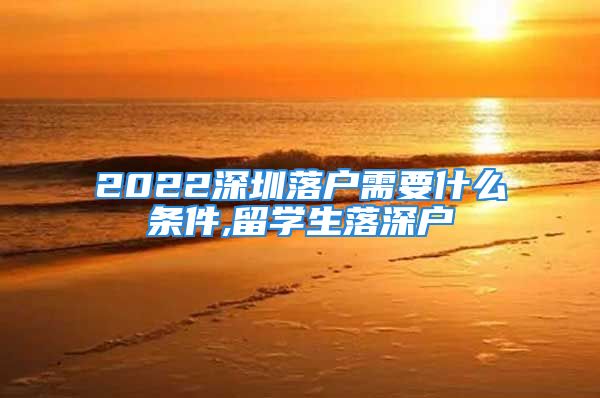 2022深圳落戶需要什么條件,留學(xué)生落深戶