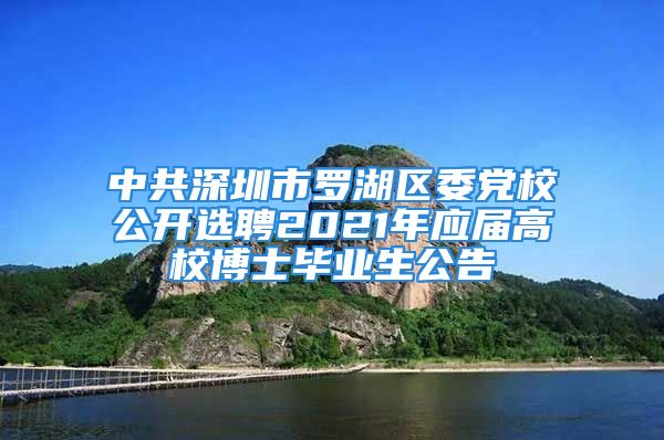 中共深圳市羅湖區(qū)委黨校公開選聘2021年應(yīng)屆高校博士畢業(yè)生公告