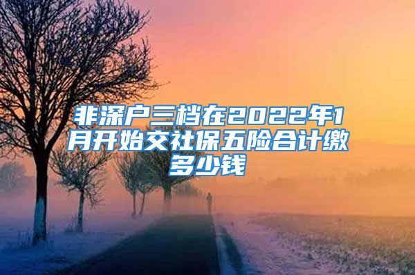 非深戶三檔在2022年1月開始交社保五險(xiǎn)合計(jì)繳多少錢