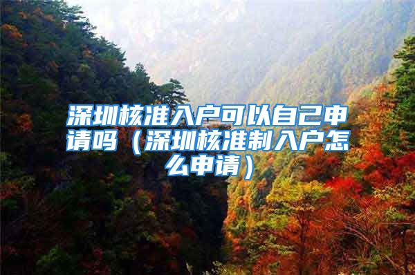 深圳核準(zhǔn)入戶(hù)可以自己申請(qǐng)嗎（深圳核準(zhǔn)制入戶(hù)怎么申請(qǐng)）