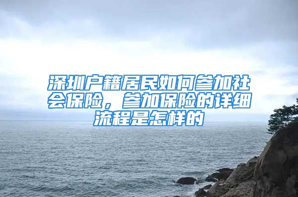 深圳戶籍居民如何參加社會保險，參加保險的詳細流程是怎樣的