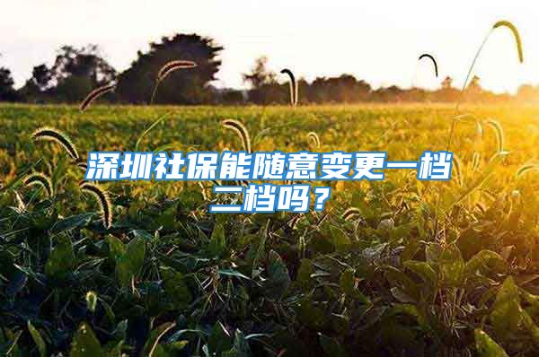 深圳社保能隨意變更一檔二檔嗎？