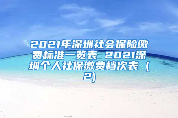 2021年深圳社會保險繳費標(biāo)準(zhǔn)一覽表 2021深圳個人社保繳費檔次表 (2)