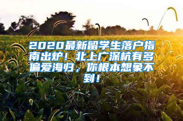 2020最新留學(xué)生落戶指南出爐！北上廣深杭有多偏愛(ài)海歸，你根本想象不到！