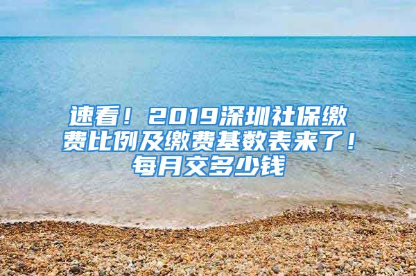 速看！2019深圳社保繳費(fèi)比例及繳費(fèi)基數(shù)表來(lái)了！每月交多少錢(qián)