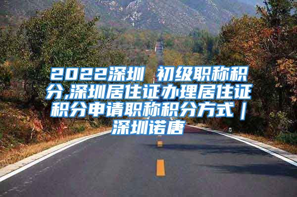 2022深圳 初級(jí)職稱積分,深圳居住證辦理居住證積分申請(qǐng)職稱積分方式｜深圳諾唐