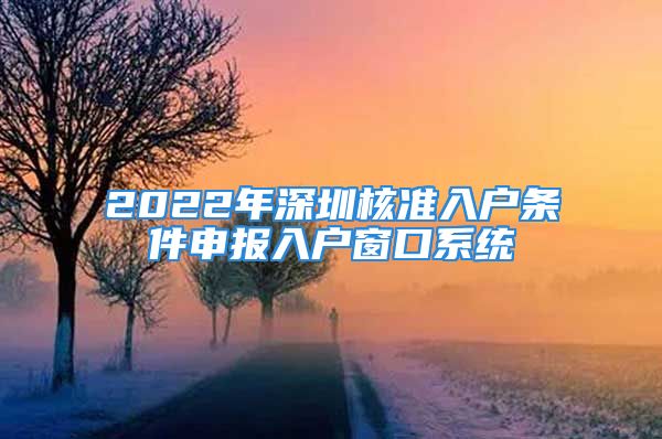 2022年深圳核準(zhǔn)入戶條件申報(bào)入戶窗口系統(tǒng)