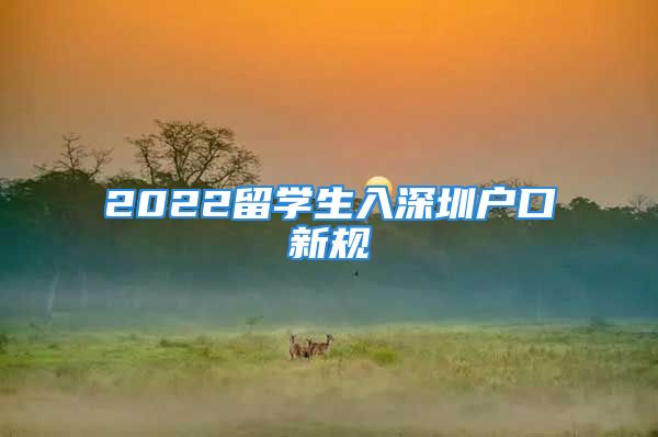 2022留學(xué)生入深圳戶口新規(guī)