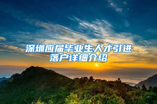 深圳應(yīng)屆畢業(yè)生人才引進(jìn)落戶詳細(xì)介紹